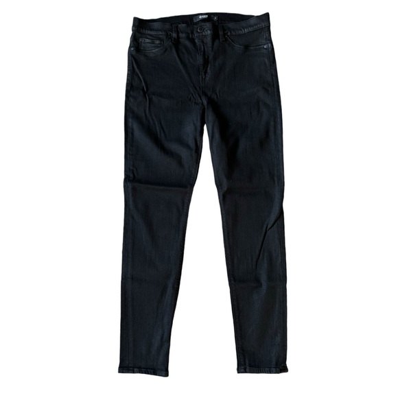 Hudson Nico Super Skinny Black Sheen Jeans - Picture 1 of 7